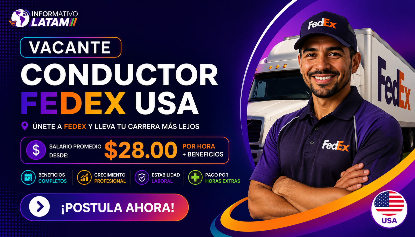 Vacante Conductor FedEx USA