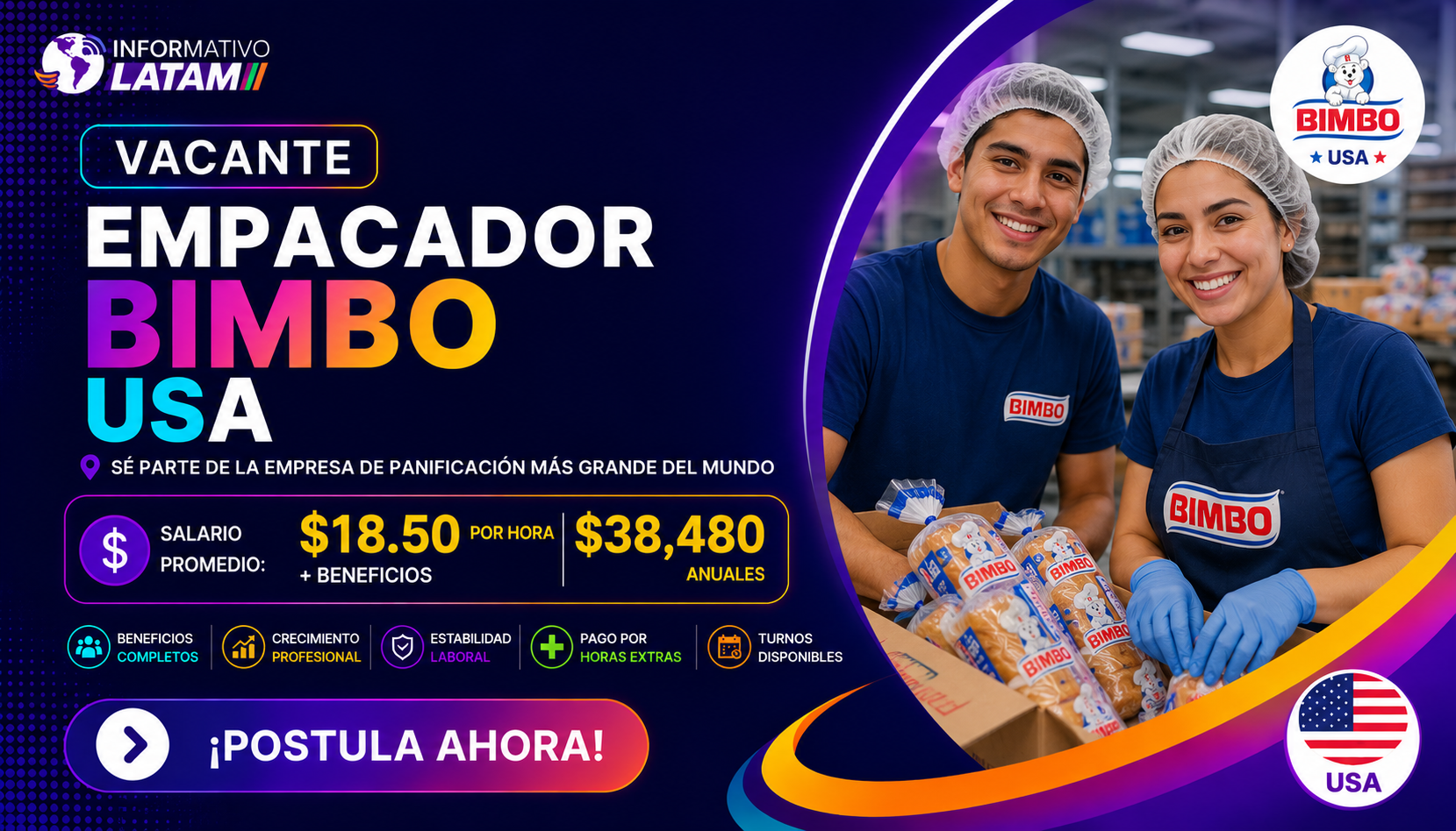 Vacante Empacador Bimbo USA